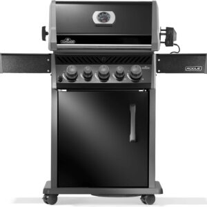 Napoleon Rogue 425 kolme põletiga (külg- ja tagapõletiga) gaasigrill, roostevaba/alumiinium korpus, aluskapp uksega + rotisserie pöördvarras RB425RSBPK-2-FI-R