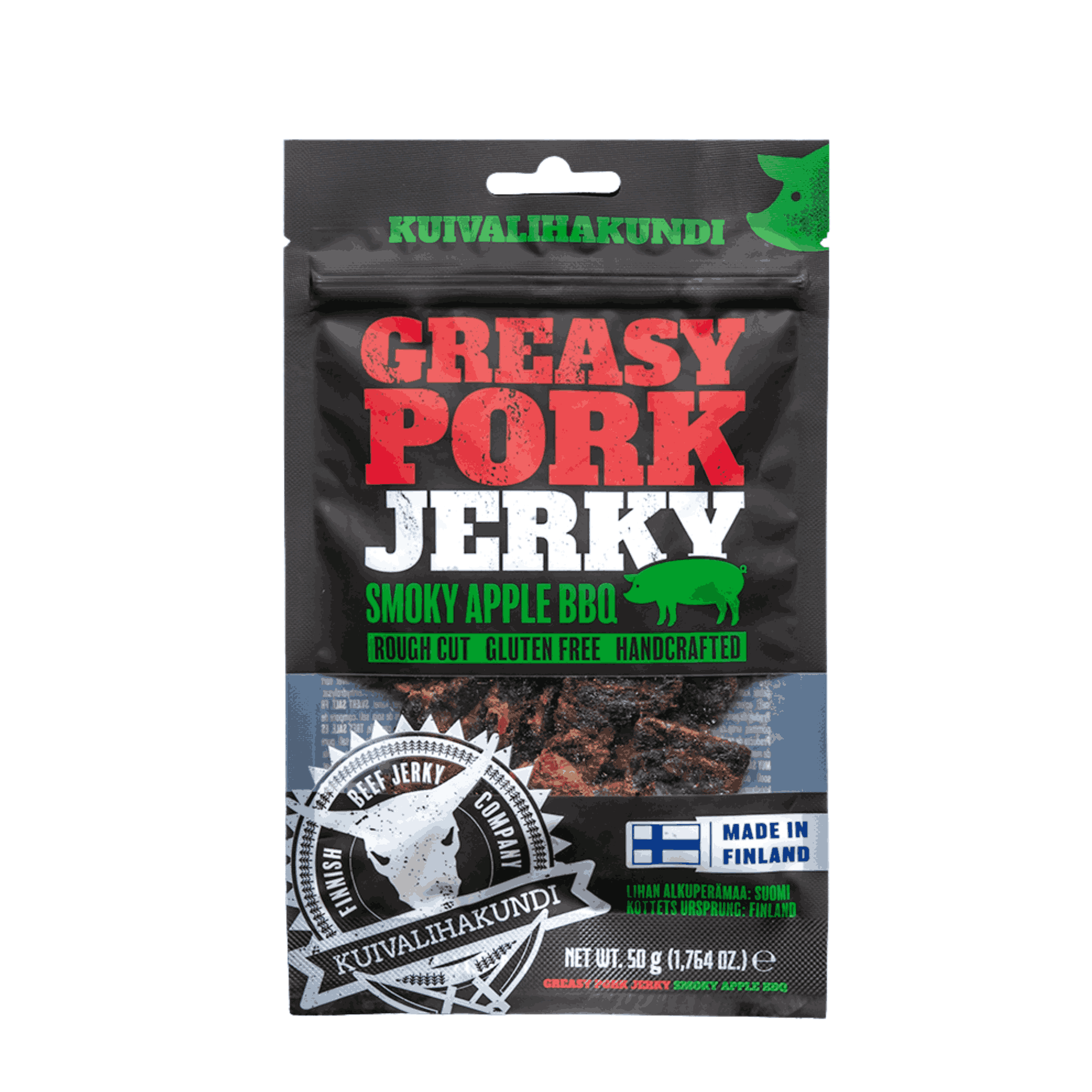 Kuivalihakundi Greasy Pork Jerky Smoky Apple BBQ 50g